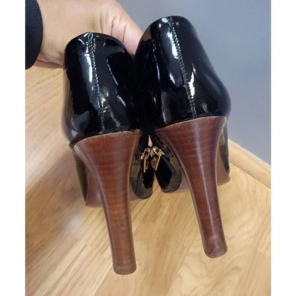 Tory Burch Patent Leather Ankle Booties 6